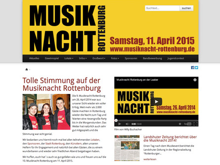 Musiknacht Rottenburg - Internetseite